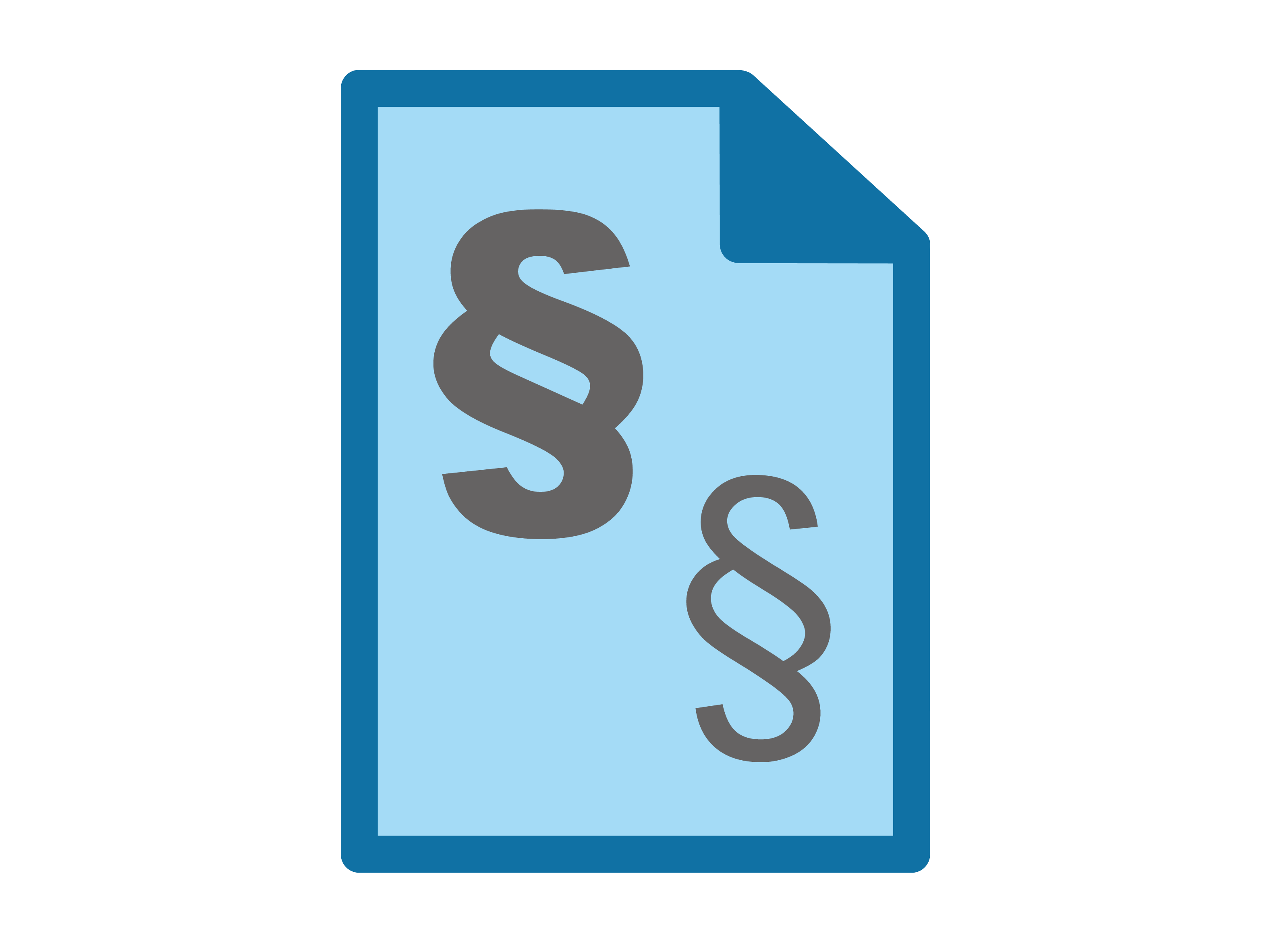 Das Icon symbolisiert die DigiRess Förderrichtlinie. Zu sehen ist ein Dokument mit zwei Paragraphen.